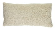 Beiges Kissen 60x30 cm LINA mit flauschiger Textur, Draufsicht