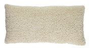Beiges Kissen 60x30 cm LINA mit flauschiger Textur, Draufsicht