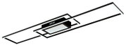 Moderne plafondlamp met rechthoekig ontwerp en ledverlichting, zijaanzicht