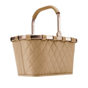 Tragetasche mit Rautenmuster in Ingwerfarbe, seitliche Perspektive