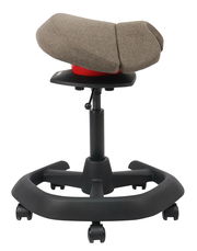 Moderner Bürohocker mit ergonomischem Design, seitliche Perspektive