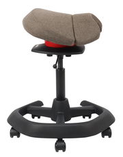 Moderner Bürohocker mit ergonomischem Design, seitliche Perspektive