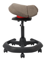 Moderner Bürohocker mit ergonomischem Design, seitliche Perspektive