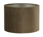 Brauner zylindrischer Lampenschirm mit texturierter Oberfläche, seitliche Perspektive