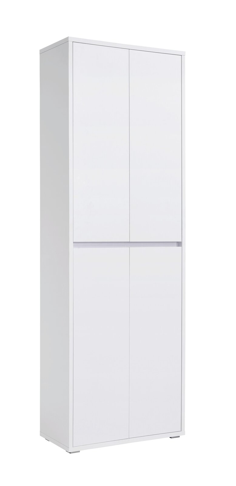 XORA XXL-Schuh-/Mehrzweckschrank LIV Weißer XXL-Schuh- und Mehrzweckschrank mit vier Türen, seitliche Perspektive