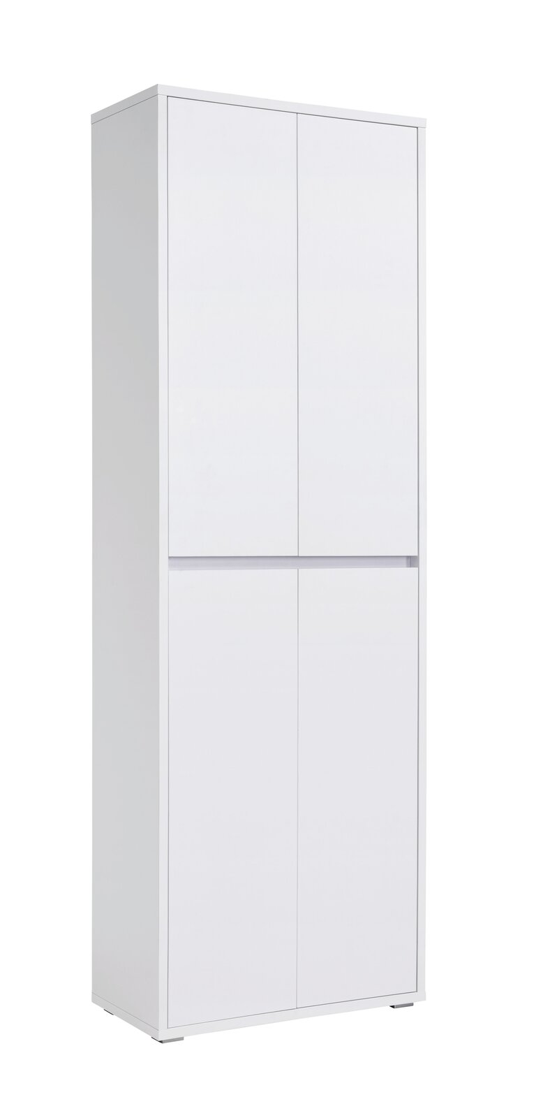 XORA XXL-Schuh-/Mehrzweckschrank LIV Weißer XXL-Schuh- und Mehrzweckschrank mit vier Türen, seitliche Perspektive