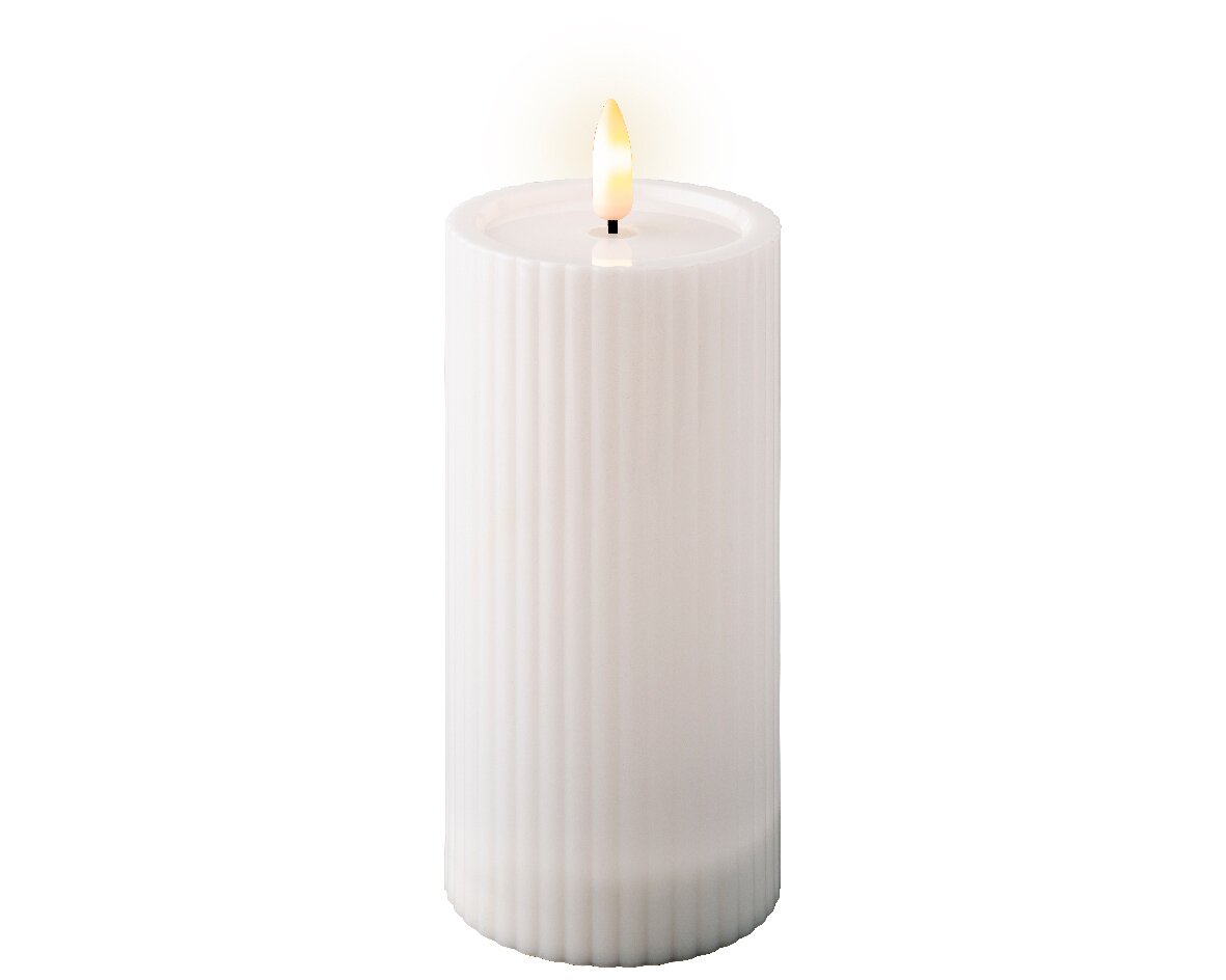 Decoris Solar LED-Kerze 15m Weiße Solar Kerze mit flackernder Flamme, seitliche Perspektive