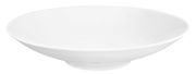 Weißer Pasta- und Salatteller aus Porzellan, seitliche Perspektive