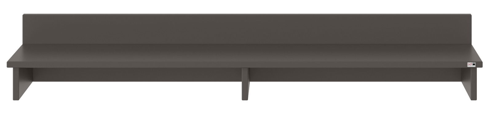 TV-Aufsatz in dunklem Holz, frontale Ansicht