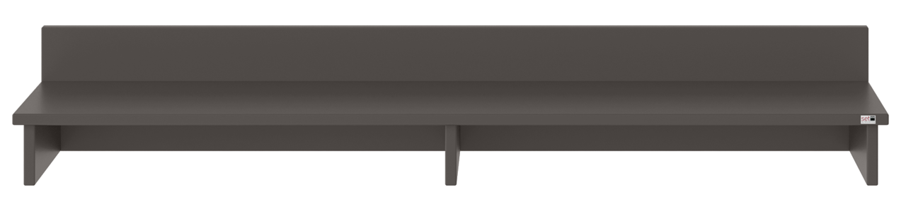 TV-Aufsatz in dunklem Holz, frontale Ansicht