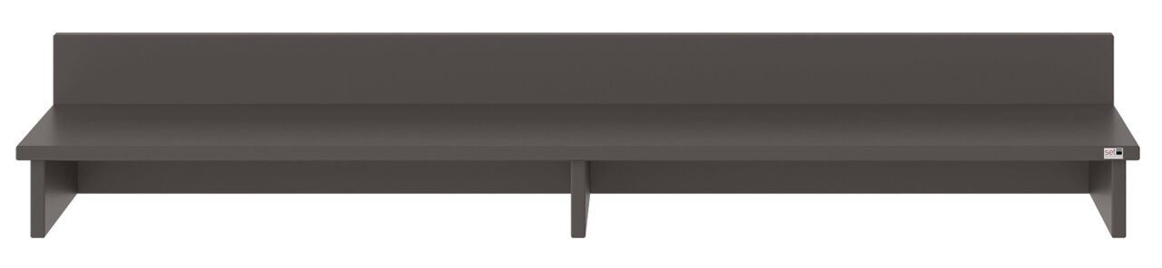 TV-Aufsatz in dunklem Holz, frontale Ansicht