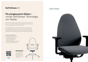 Bürostuhl mit Soft Sitness Technologie von Topstar, seitliche Perspektive, ergonomisches Design mit Armlehnen.
