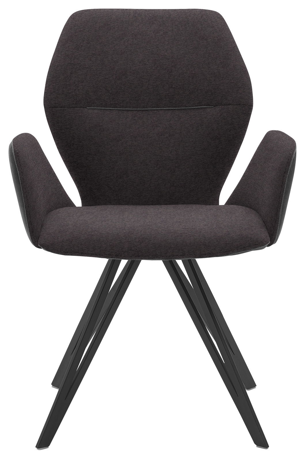 Valnatura Armlehnenstuhl PIANO Moderner Armlehnenstuhl in dunklem Stoffbezug, Vorderansicht