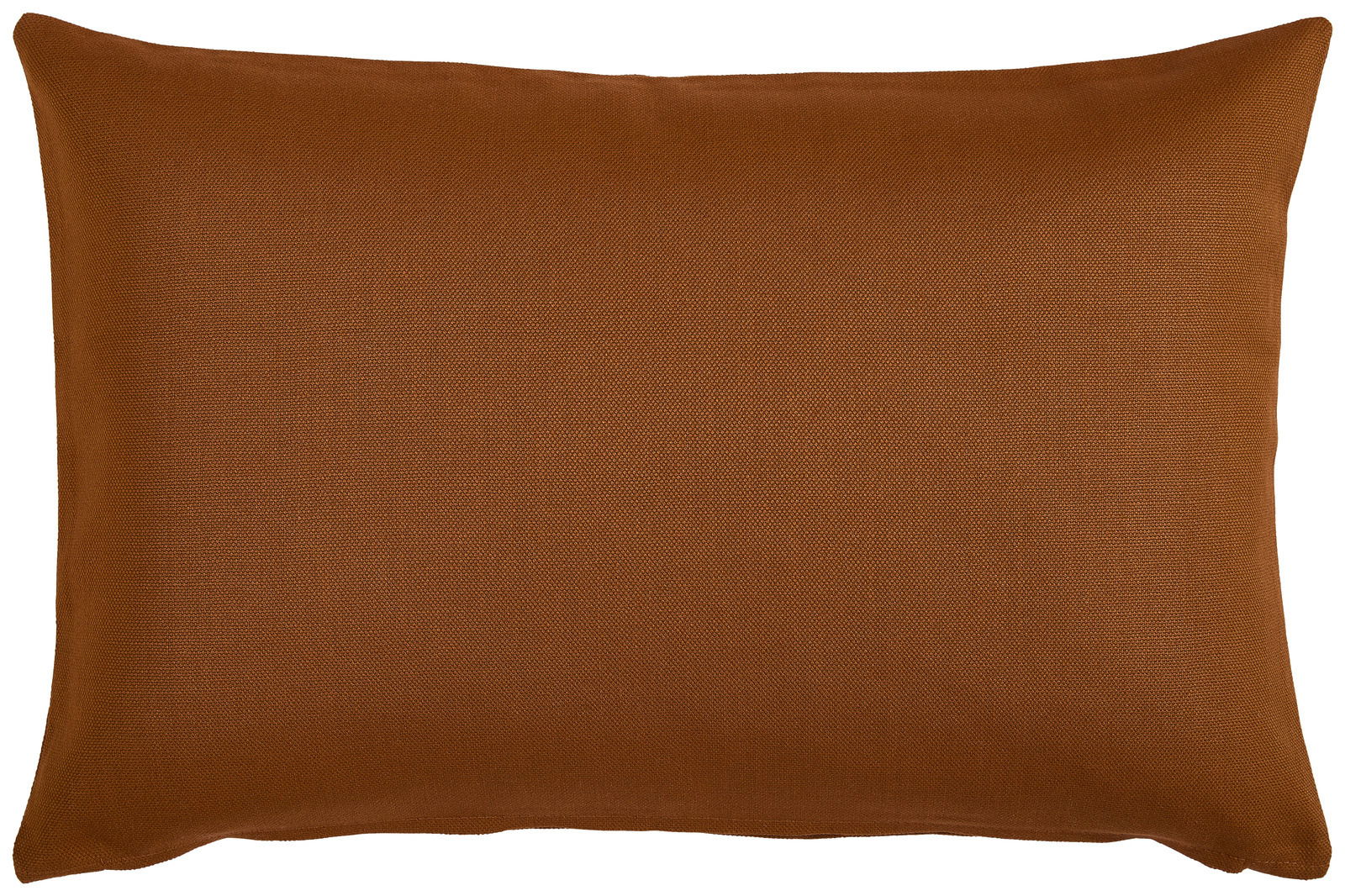 Outdoor-Kissenhülle in Braun, rechteckig, aus einer frontalen Perspektive fotografiert.