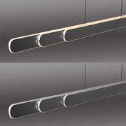 Moderne Pendelleuchte ADRIANA ROUND von Paul Neuhaus in seitlicher Perspektive, mit elegantem, langem Design und abgerundeten Kanten.