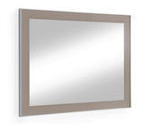 Moderner rechteckiger Spiegel mit breitem Rahmen, seitliche Perspektive