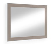 Moderner rechteckiger Spiegel mit breitem Rahmen, seitliche Perspektive