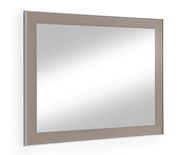 Moderner rechteckiger Spiegel mit breitem Rahmen, seitliche Perspektive