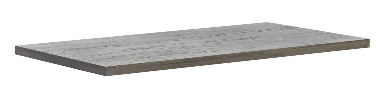 Waldwelt Tischplatte CHALET-PALAZZO Graue Tischplatte mit Holzmaserung, perspektivisch von oben betrachtet