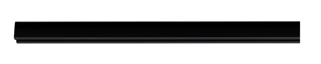 Schwarze Schiene, 2,0m lang, seitliche Perspektive