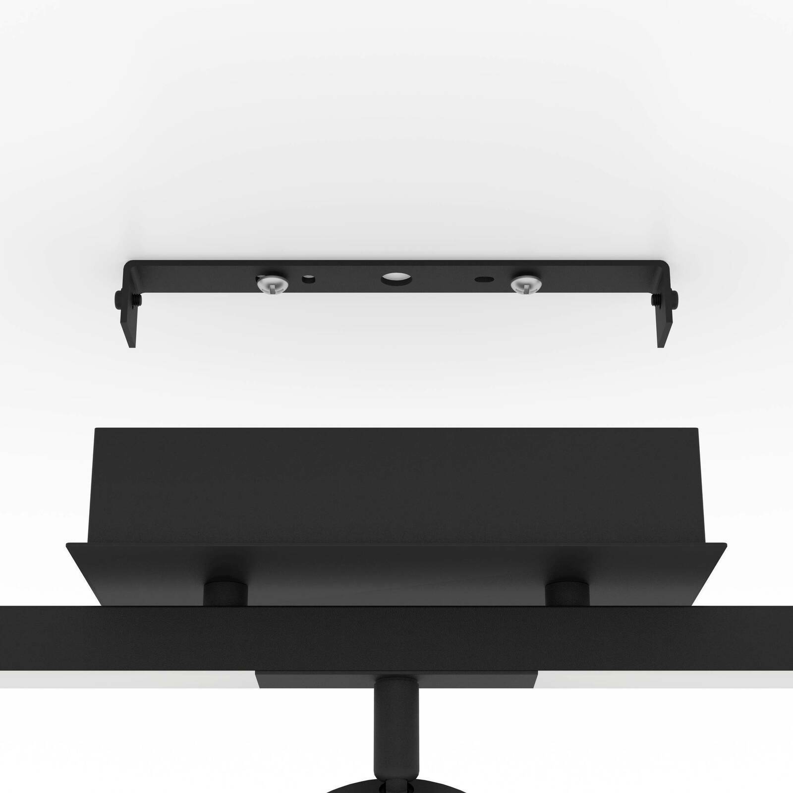 Deckenansicht des schwarzen Spot CARDILLIO 2 mit Montagehalterung