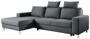 Graues Ecksofa mit linker Ottomane, Vorderansicht