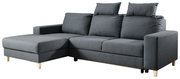 Graues Ecksofa mit linker Ottomane, Vorderansicht