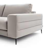 Beige Longchairkombination mit modernem Design, seitliche Perspektive