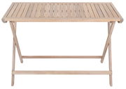 Holz-Klapptisch in Frontalansicht mit Lattenoptik