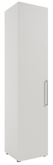 Hoher, weißer Aktenschrank mit linker Ausrichtung, Frontansicht