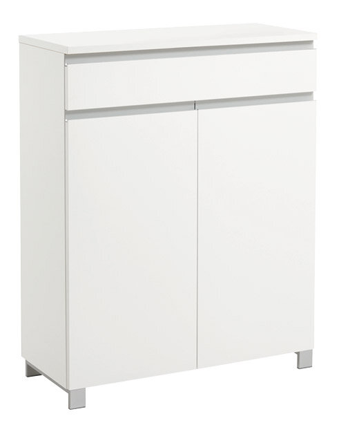 VOSS Schuhschrank SALEA Weißer Schuhschrank mit zwei Türen und einer Schublade, frontal betrachtet