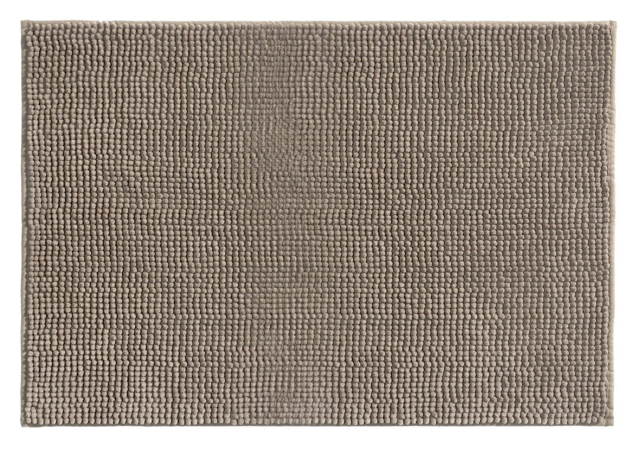 Grauer Badteppich 60x100 cm in Draufsicht