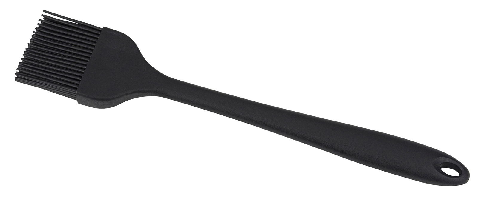 Schwarzer Silikon-Backpinsel in seitlicher Perspektive