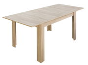 Holzesstisch in heller Holzoptik, seitliche Perspektive