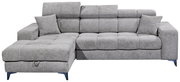 Graues Ecksofa mit zwei Kissen, Vorderansicht