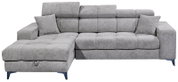 Graues Ecksofa mit zwei Kissen, Vorderansicht