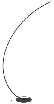 Elegante LED-Stehleuchte mit geschwungenem Design, seitliche Perspektive