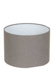 Zylindrischer Lampenschirm in Beige, seitliche Perspektive