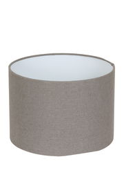 Zylindrischer Lampenschirm in Beige, seitliche Perspektive