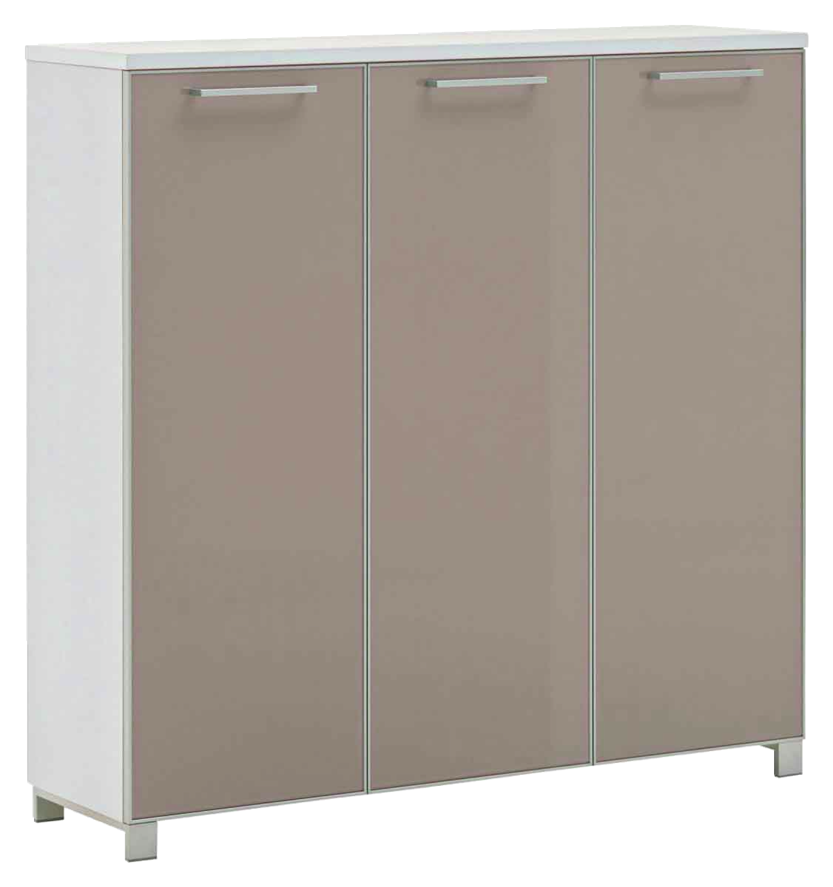 VOSS XL-Schuhschrank SANTINA Moderner XL-Schuhschrank mit drei Türen in Beige, seitliche Perspektive