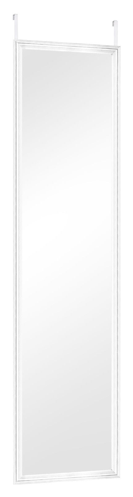 Türhängespiegel mit weißem Rahmen, ca. 30x120 cm, frontalansicht