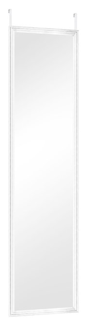Türhängespiegel mit weißem Rahmen, ca. 30x120 cm, frontalansicht
