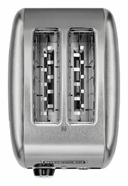 Silberner KitchenAid Toaster mit zwei Schlitzen, Ansicht von oben