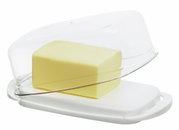 Boterdoos Fresh met doorzichtig deksel en stukje boter, zijaanzicht