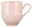 Rosa Kaffeebecher mit Henkel, geriffelte Oberfläche, seitliche Perspektive