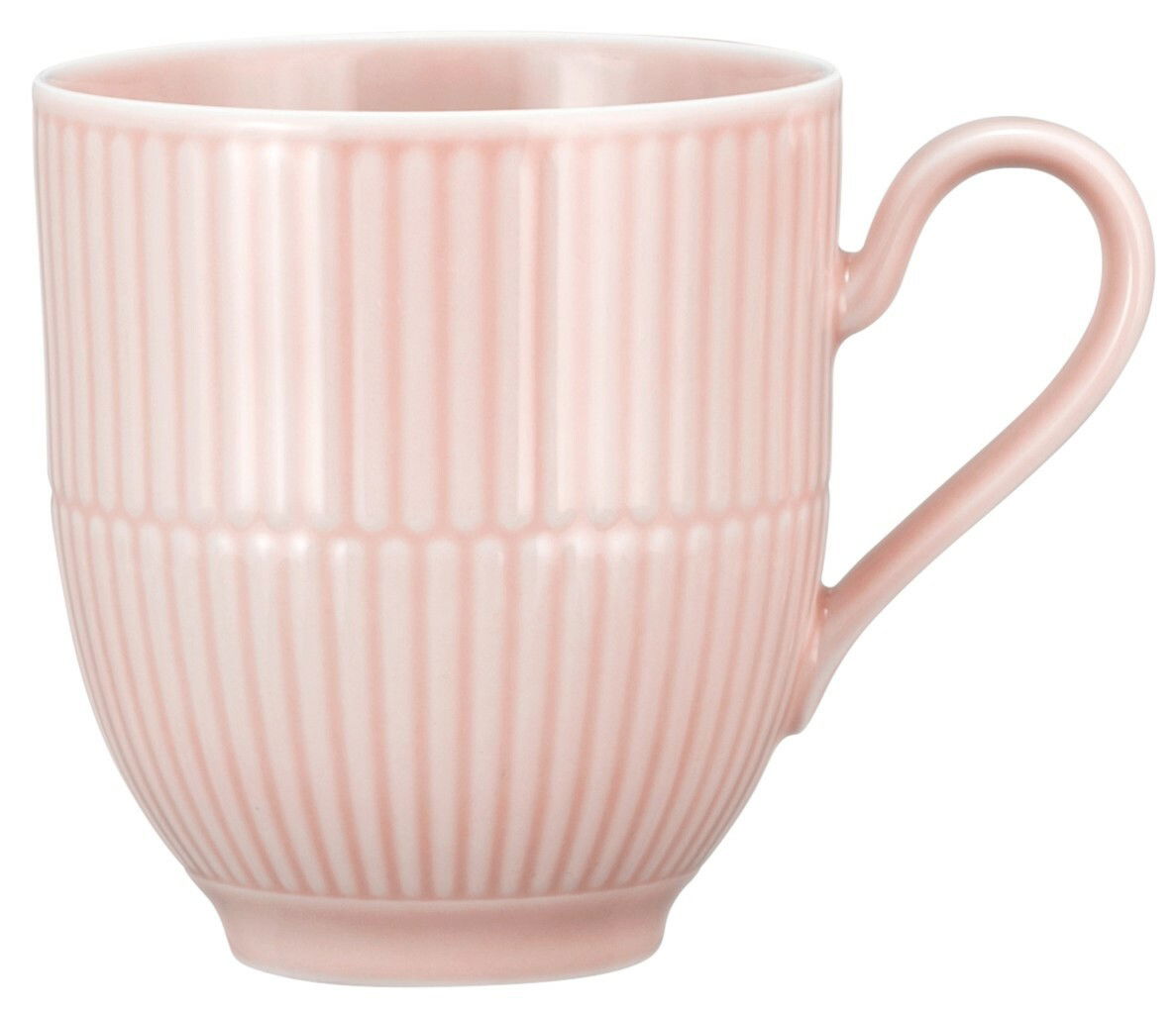 Seltmann Weiden Kaffeebecher AMINA Rosa Kaffeebecher mit Henkel, geriffelte Oberfläche, seitliche Perspektive