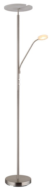 Moderner Deckenfluter mit verstellbarem Leselicht, seitliche Perspektive