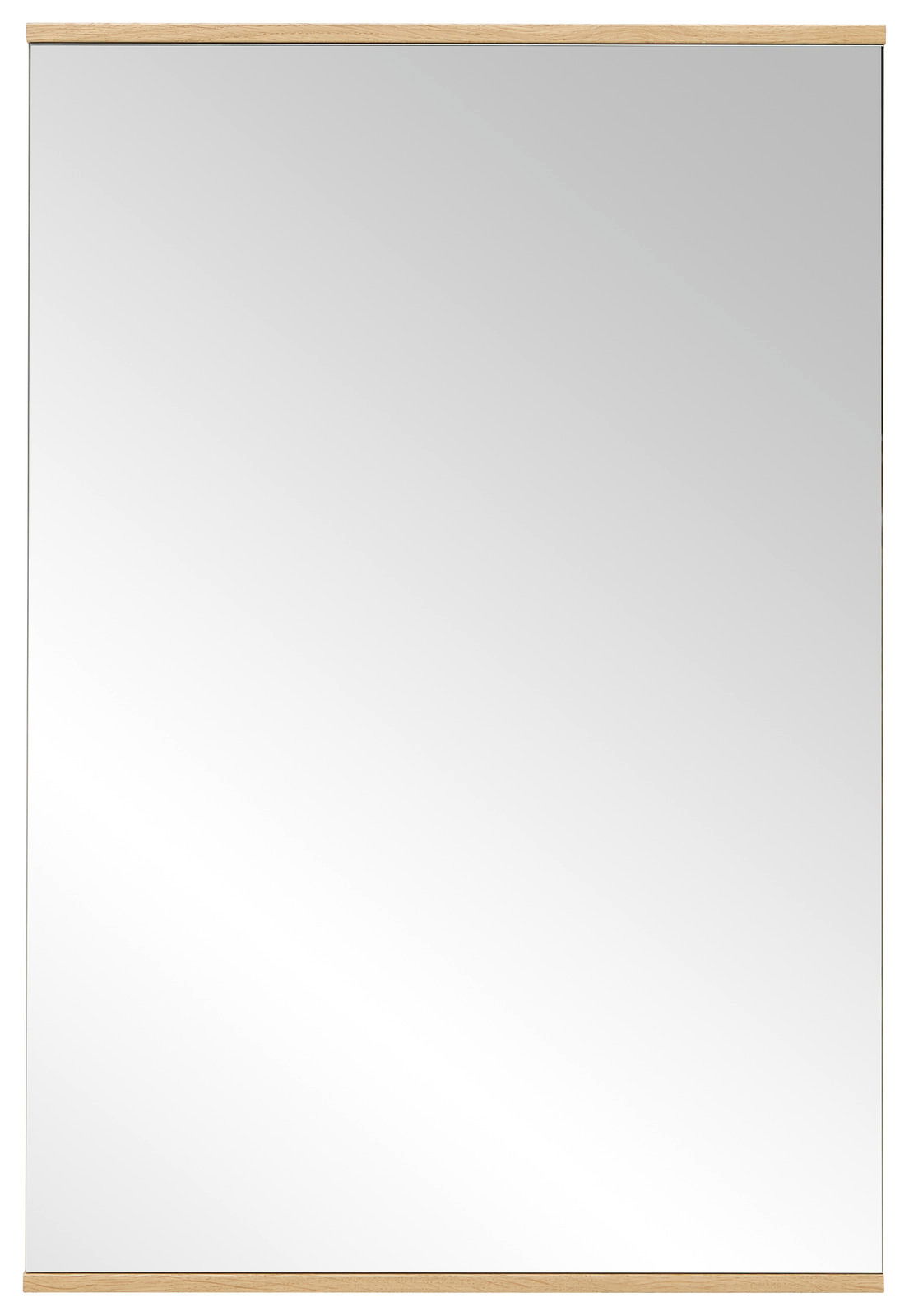Rechteckiger Wandspiegel mit Holzrahmen, Frontalansicht