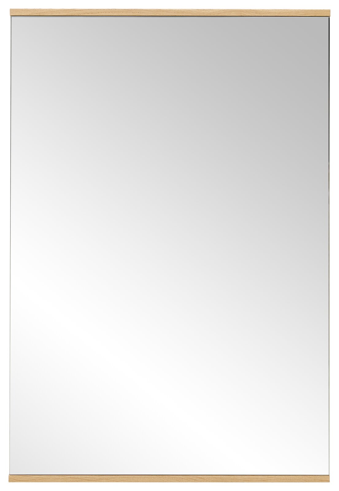 Rechteckiger Wandspiegel mit Holzrahmen, Frontalansicht