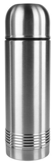 Edelstahl-Isolierflasche mit 0,7 L Fassungsvermögen, frontal abgebildet, aus der Emsa SENATOR Serie.